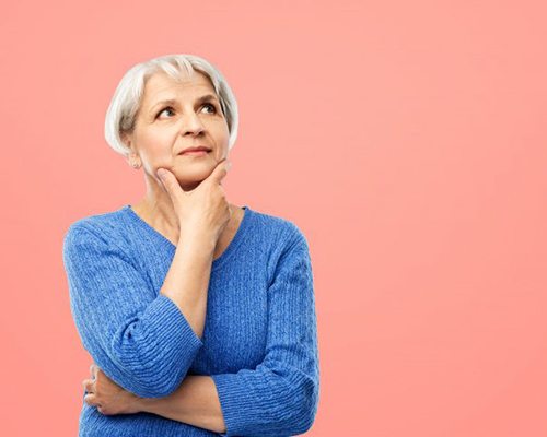 Lady thinks something over