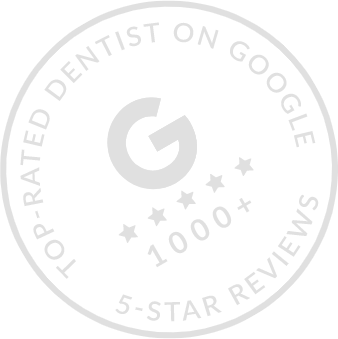 Top rated dentist on Google badge